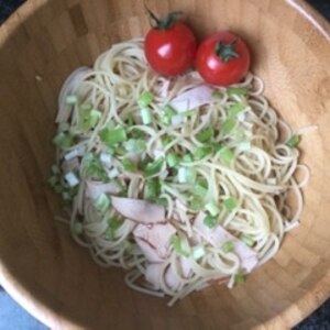 ベーコンとわさびの和風パスタ